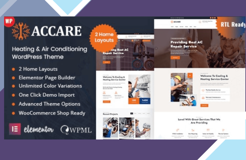 Accare – Heating and Air Conditioning WordPress Theme