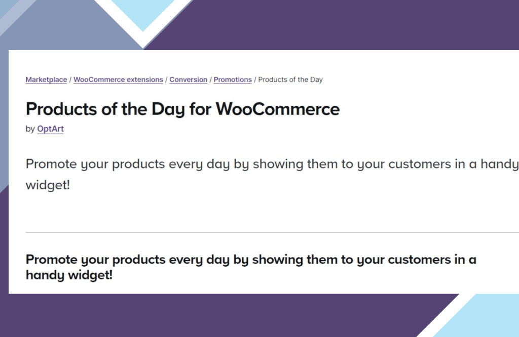 WooCommerce Products of the Day