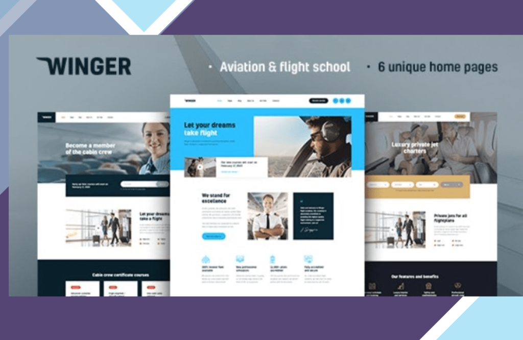 Winger – Aviation and Flight School WordPress Theme