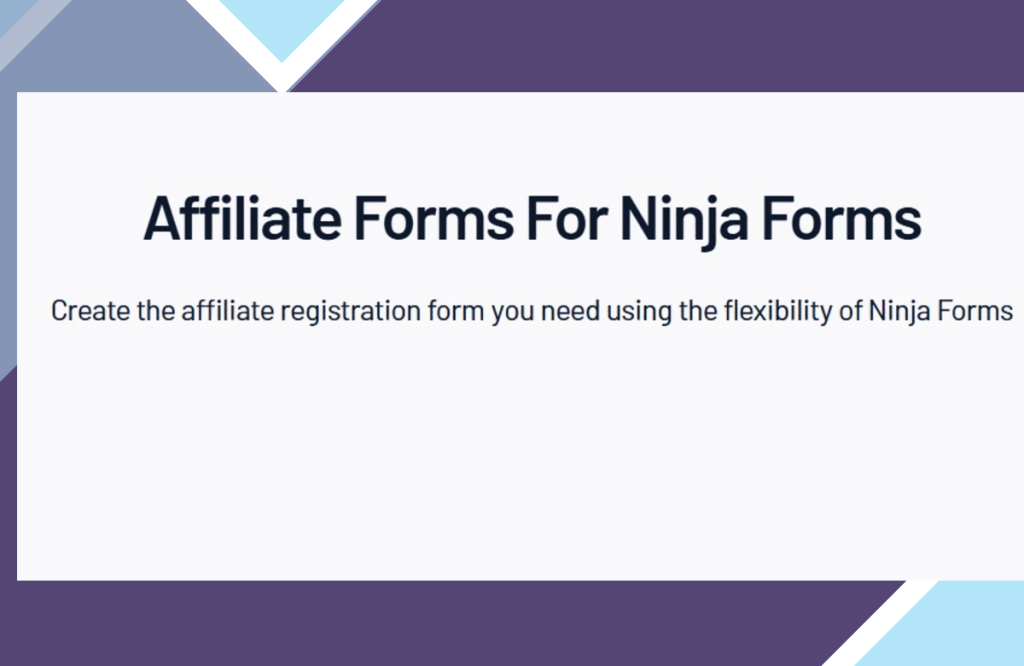 Affiliate Forms – Ninja Forms