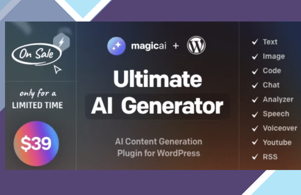 MagicAI for WordPress – AI Text, Image, Chat, Code, and Voice Generator
