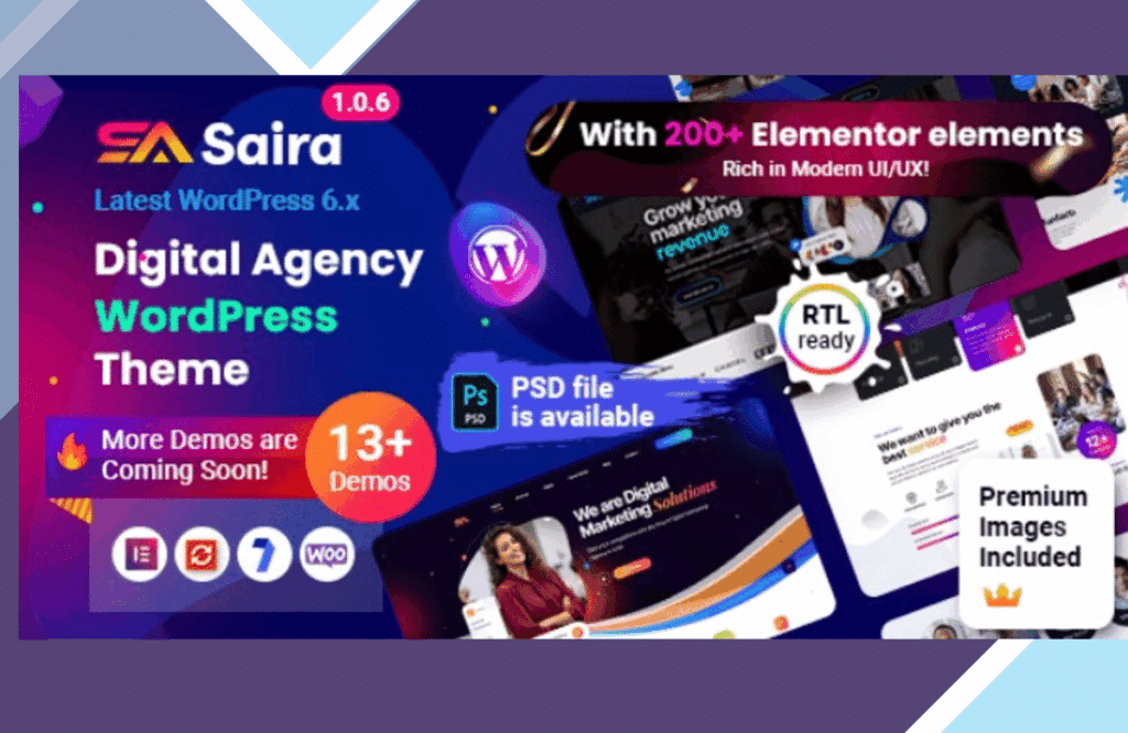 Saira – Digital Agency WordPress Theme